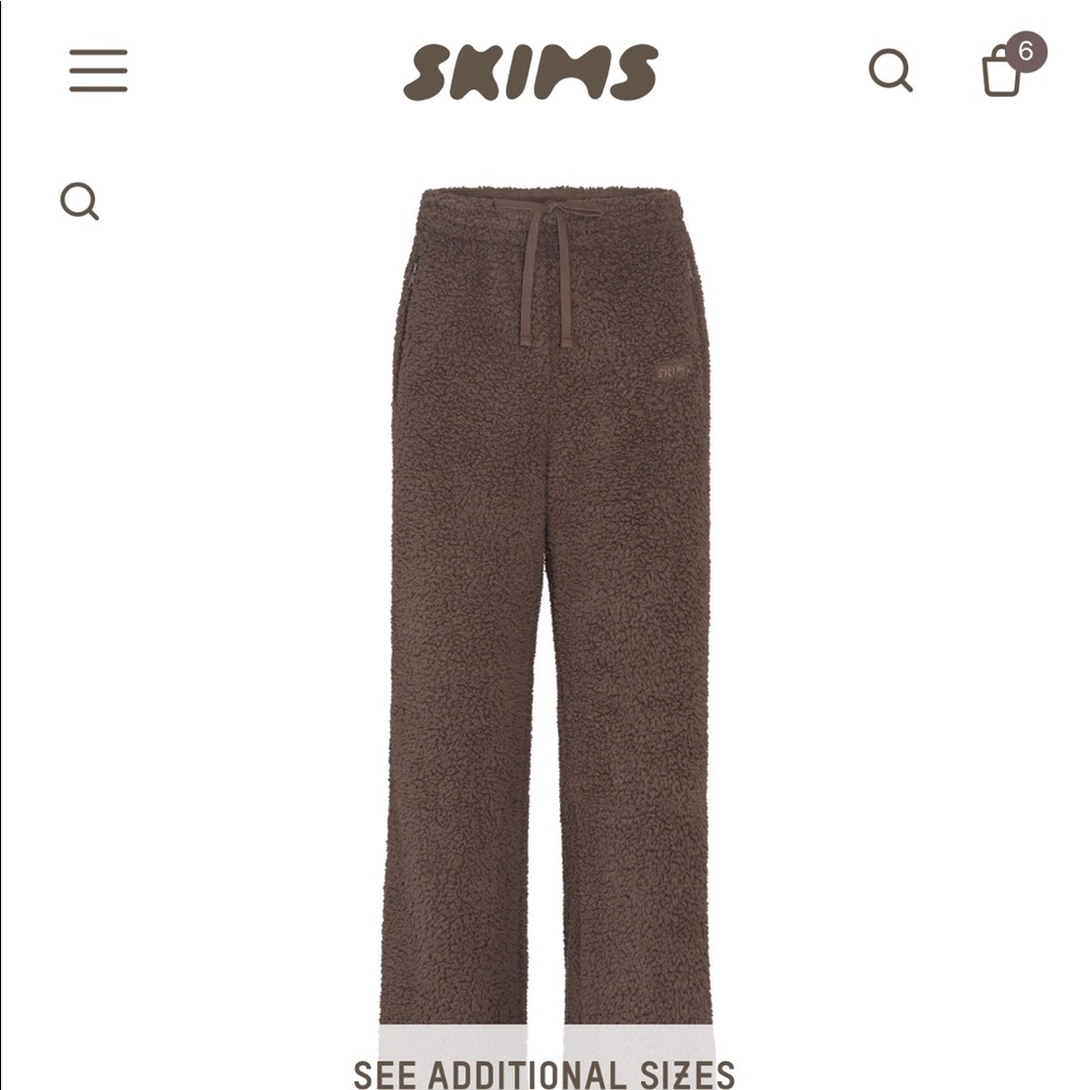 Skims NWT Teddy Track pant